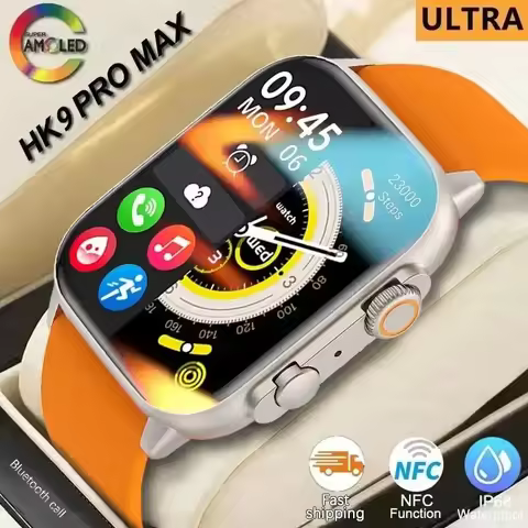 NEW HK9 Pro MAX Smart Watch 9 Mens Women AMOLED HD Screen Heart Rate Blood Pressure NFC Bluetooth Ca