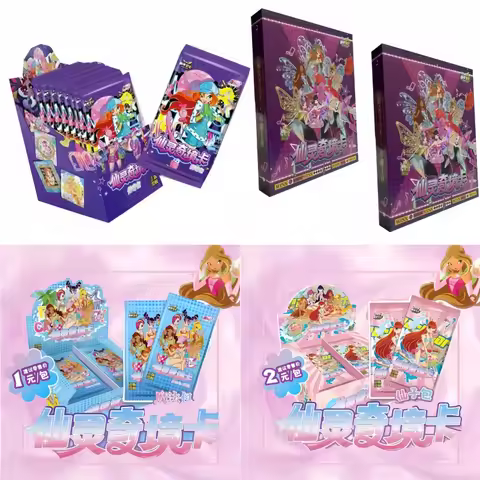Anime Official Winx Club Legend Pack Magic Bag Fairy Wonderland Card Game Character Rare Collection 