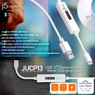 J5Create JUCP13 USB Type-A 2.0 to USB-C Cable with OLED Meter - White