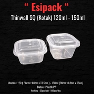 Thinwall Square, Plastic Box, Lunch Box Container 120ml-150ml (25pcs)