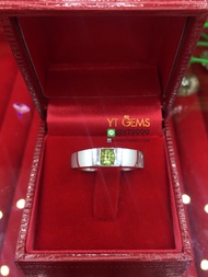 แหวนเพอริดอท แหวนเงินแท้ ชุบทองคำขาว พลอยเพอริดอทแท้ YTG-2775