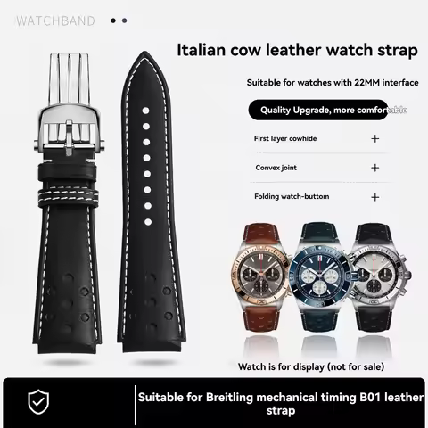 Universal Watchband High quality Italian cowhide Strap For Breitling CHRONOMAT series B01 Genuine le