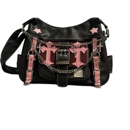 Y2K Messenger Bag Women Punk Cross Gothic Emo Dark Leather Tote Bag Crossbody Bag Y2K Accessories Ba