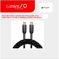 Mazer/M-PL3Pro-C2C250-BK/Infinite.LINK 3 Pro Cable USB-C TO USB-C 480Mbps/100W/2.5M-Black