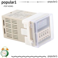 POPULAR Digital Time Relay, 24VAC/DC 0.01S-9999H Time Relay, Precision Timing DH48S-2Z LCD Display T