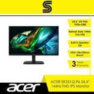 ACER EK241Y P6 Monitor - 23.8"/IPS/FHD/144Hz/1ms VRB/HDMI,VGA/3Y