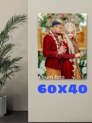 cetak foto prewedding bingkai besar media papan mdf 60x40