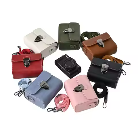 Retro Litchi PU Leather Camera Bag Case for Sony ZV1 ZV1F ZV1M2 RX100 HX90 HX80 WX350 W800 WX500 W81