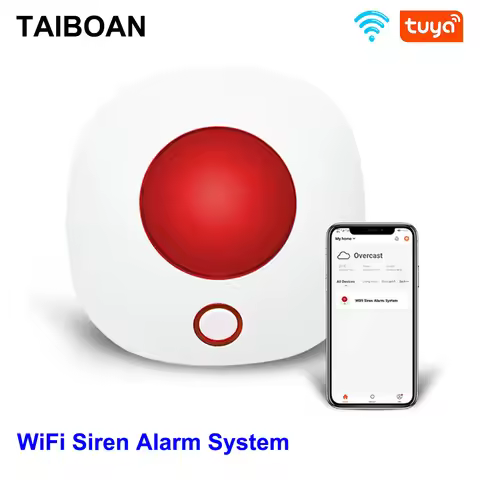 TAIBOAN Smart WIFI 110dB Sound Light Alarm Siren TUYA Safety Protection Siren Strobe Light Sensor Ho