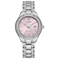 Ladies Eco-Drive Silhouette Crystal Pink Dial Watch | 30mm | FE1230-51X