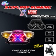 Stoplamp Running Yamaha Gear 125 X Mode 8 10 Mode Lampu Rem LED Motor Variasi