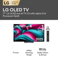 77 inch LG OLED evo AI TV C5 144Hz Gaming Mode* Dolby Vision & HDR10 4K UHD (2025)