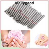 MOILYMY 50pcs Flat Head Nail Drill Bits, F-3.3mm Flat Head Nail Grinding Heads, Cuticle Clean F2-2.3