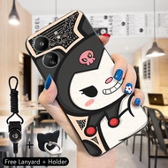 GGK เคสสำหรับ Xiaomi Redmi 13C C65 Poco (แหวนใส่นิ้ว + สายคล้อง) การ์ตูน Tycoco Kuromi Cinnamoroll L