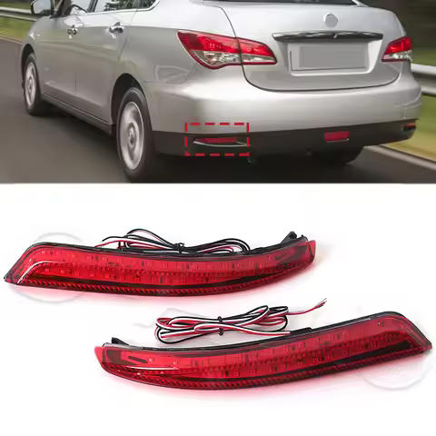 Car Reflector LED Stop Brake Light Fog Lamp Daytime lamp For Nissan Almera Bluebird Sylphy Backup Ta