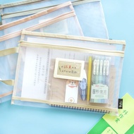 手作之 / A4紗網橫式雙層科目分類袋 (4色) SBG-373 考卷 課本