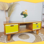 Modern Minimalist TV Table with Synthetic Rattan Drawers Minimalist TV Table/ TV Table Minimalist Mu