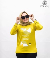 Kaos Wanita Atasan Wanita Kaos Lengan Panjang Wanita ZOLAQU WARNA HIJAU LEMON Motif FASHION SAY// zo