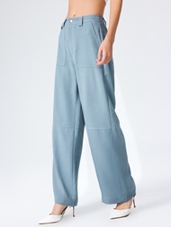 Cider Solid Cargo Wide Leg Trousers