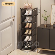 Inaso Rak Susun Sudut Sepatu Stainless Steel Tempat Penyimpanan Sandal Buku Kabinet Ruang Tamu HRS10