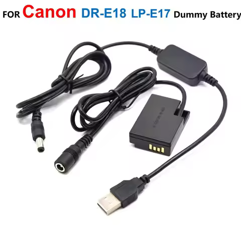 DR-E18 LP-E17 Fake Battery+USB Cable Power Bank ACK-E18 Charger For Canon EOS 200D II Rebel SL2 SL3 