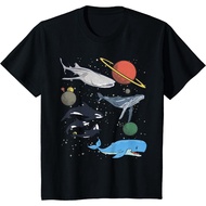Galaxy Space Whale Shark Beluga Humpback Ocean Orca Whale T-Shirt
