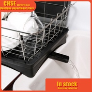 【In stock】Kitchen Dish Rack Plates Bowl Drying Organizer Holder Drainer Stainless Steel Size: 42*28*15.5cm This dish drainer is perfect for draining your dishes, glasses and utensils.