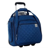 法國 Delsey 藍色 Quilted Rolling Underseat Tote 手拉 行李袋