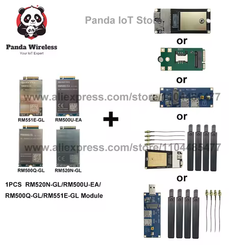 Quectel 5G Moduel RM520N-GL RM500U-EA RM500Q-GL RM551E-GL M.2 5G sub6 GHz Module With USB USB-C Adap
