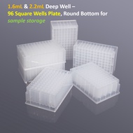 BIOSHARP 96 Well Deep Well Plate for Sample Storages, 1.2mL, 1.6mL, 2.2mL Square Well Round Bottom a