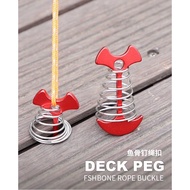 1P - Adjustable Plank Floor Spring Fishbone Anchor Tent Pegs Buckle Outdoor Awning Deck Fixed, Campi