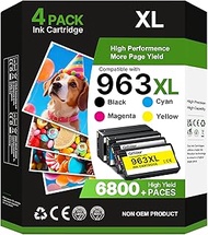 Glliter 963XL Multipack for HP 963 Printer Cartridges XL for HP 963XL Multipack Compatible with HP O
