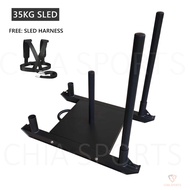 Leo Prowler Sled with Harness Straps Push Exercise Crossfit Training Weight Plate Storage Cardio Fun
