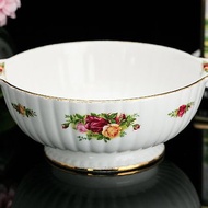 英國Royal Albert 鄉村玫瑰花陶瓷大碗湯碗 迎賓水果大缽