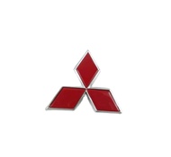 logo mitsubishi size:7.5 cm สีแดง ขอบชุปโครเมี่ยม 1 แผ่นป้าย ตราโลโก้ มิตซูบิชิ ชิ้นมีบริการเก็บเงิน