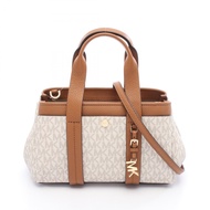 【二手】Michael Kors ROMEE 32T5G1ZC1B149 香草色PVC塗層帆布皮革兩用單肩包（女士）（全新）