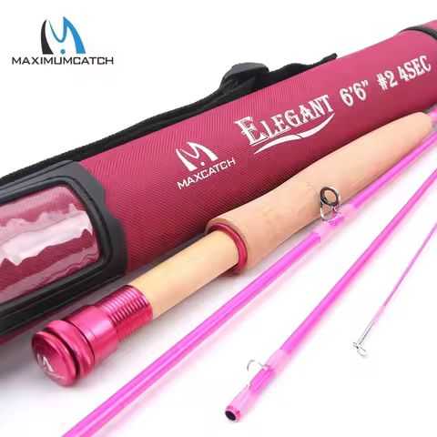 Maximumcatch 2wt/5wt 6'6''/9'0'' Women Pink Fly Fishing Rod Medium-Fast with Extra Hard Rod Tube