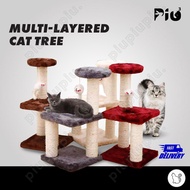 [24HR SHIP] PREMIUM 3-LAYERS CAT TREE Colourful Cat Jumping Tower Cat Climbing Scratcher Tree Cat Toy Cat Post