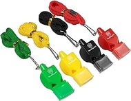 WISEPLAYERFC Soccer Coach Whistles - Referee Multicolor Whistles with Lanyard and Bag