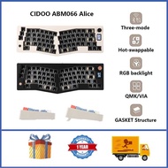 CIDOO Abm066 Alice Wireless Barebone Keyboard Kit 65% GASKET Structure RGB Support Q/Via Hot Swap C