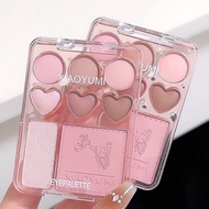 ice-cherry: 8 สีพาเลทอายแชโดว์ Love Eyeshadow Palette Sweetheart Blush Highlight One ธรรมชาติสามมิติ