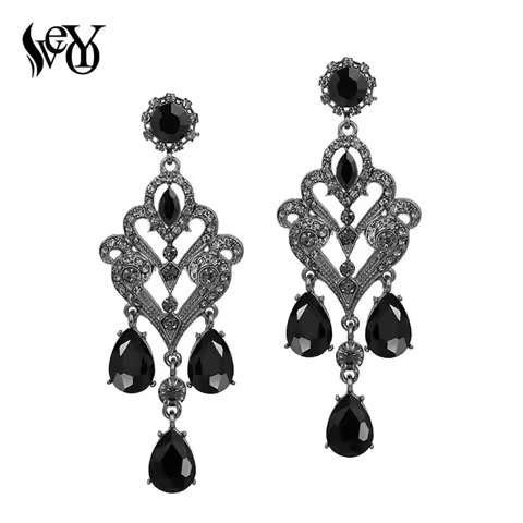VEYO Elegant Crystal Drop Earrings for Women Retro Earings Fashion Jewelry Bijoux femme