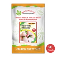 Benih strawberry cream white / bibit strawberry putih manis