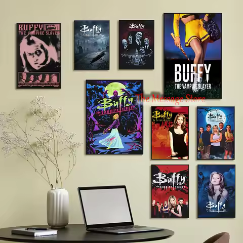 Buffy The Vampire Slayer 90s TV Show Poster Classic TV Series Wall Art Canvas Painting Buffy The Vam
