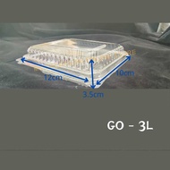 GO - 3L  GC - PACK Plastic Tray [ 50pcs± ] Bakery Disposable Plastic Clear Food Box - Bekas Makanan 