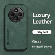 Đen Bìa tấm kim loại vỏ điện thoại Đối Với Xiaomi Redmi 14C 4G Trường Hợp Với Cho Redmi14C Redmy Rad