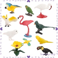 [HelleryMY] 10pcs Mini Bird Model Egret Parakeet Macaw Education Children World Model
