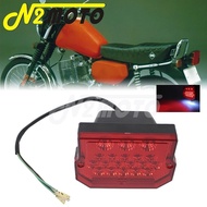 N2 Motorcycle Red Rear Brake Lamp 12V LED Tail License Plate Light For Simson SR50 S51 MZ ETZ 150 25