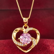 Gold Plated 1CT Moissanite Pendant Necklace For Women Classic Heart Pendant Wedding Jewelry 925 Sterling Silver GRA Moissanite