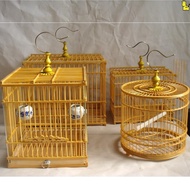 yish 1.0 spacing small bird cage square circular bamboo cage embroidered eye cage jade bird sparrow bird cage bamboo cage Cages &amp; Crates